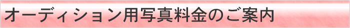 オーディション用写真料金のご案内