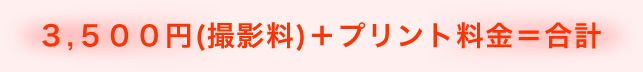 3,500円(撮影料)+プリント料金＝合計